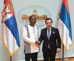 29 November 2018  National Assembly Deputy Speaker Prof. Dr Vladimir Marinkovic and the Ambassador of Burkina Faso H.E. Dieudonné Kere 